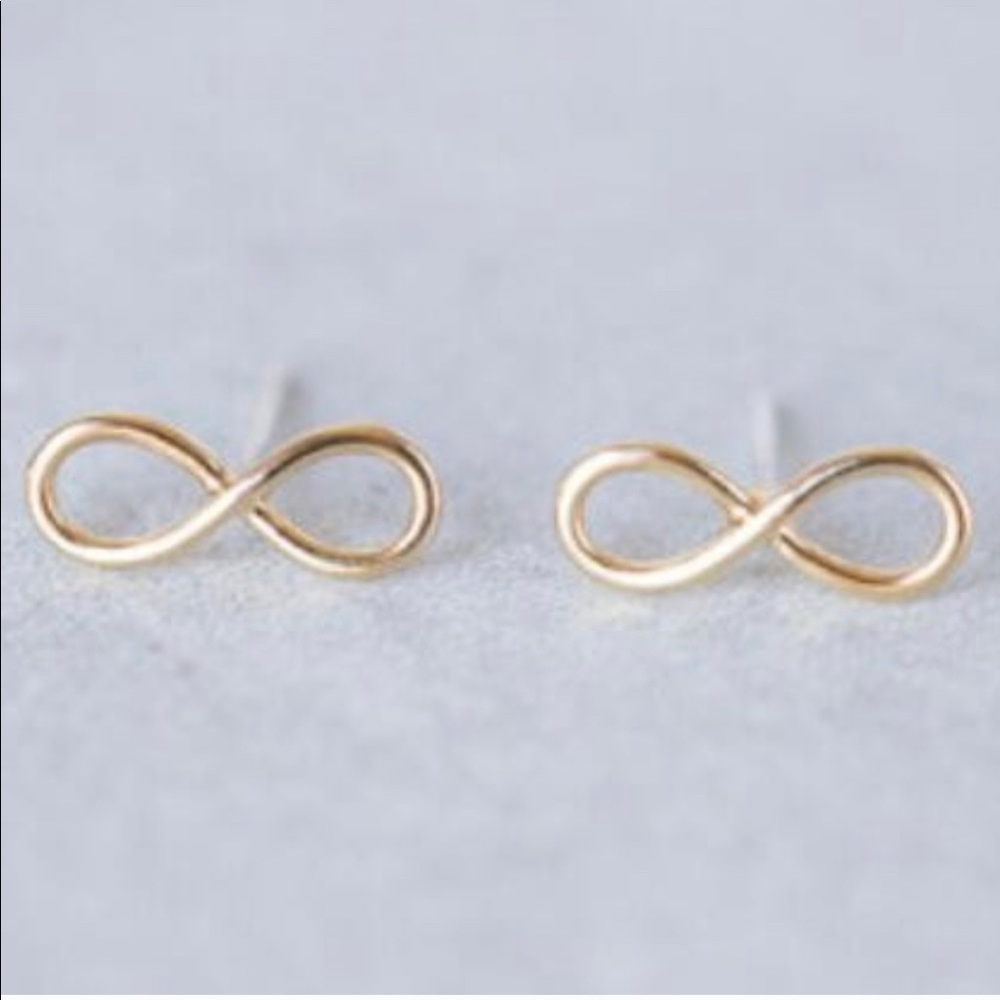 Dainty Infinity Gold color earrings
